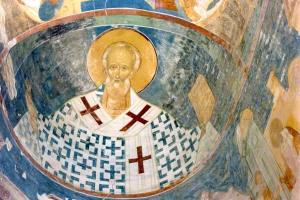 Fresco of St. Nicholas in the Ferapontov Monastery, Russia, by Dionisius, via Wikimedia Commons